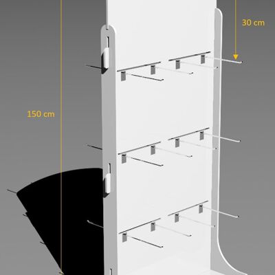Puesto de calcetines/expositor de calcetines para comercios. Hecho de madera contrachapada