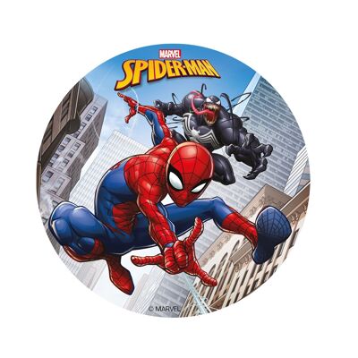 ESSBARE SCHEIBE ZUM DEKORIEREN VON SPIDER-MAN-KUCHEN Ø 15,5 CM