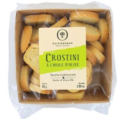 Mini crostini con olio d'oliva 8%.