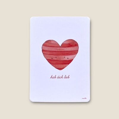 Postcard heart "I love you"