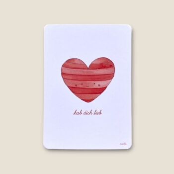 Carte postale coeur "Je t'aime"