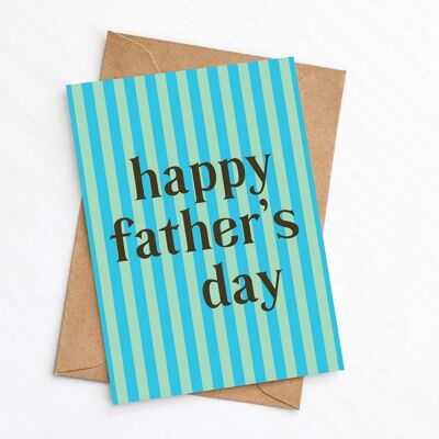 Tarjetas del Día del Padre | Tarjeta rayada feliz del día del padre | Tarjetas de felicitación