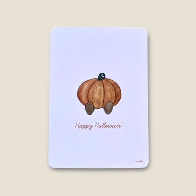 Postkarte Kürbis "Happy Halloween!"