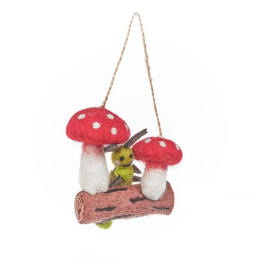 Handmade Felt Woodland Caterpillar Hanging Decoration