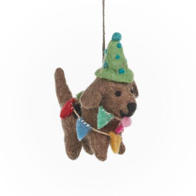 Handmade Felt Party Pooch Hanging Dog Decoration