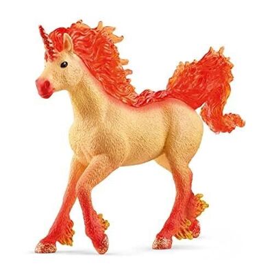 Schleich - Elementa Fire Unicorn Stallion Figurine: 14.5 x 3.2 x 10.8 cm - Bayala Universe - Ref: 70756