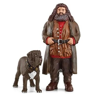 Schleich - Figurines Hagrid et Crockdur : 8,3 x 11,5 x 12,9 cm - Univers Harry Potter, Wizarding World - Réf : 42638