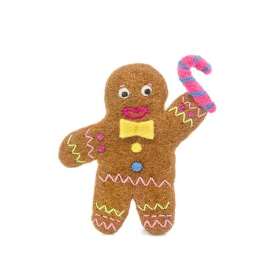 Handmade Felt Groovy Gingerbread Man Christmas Tree Topper