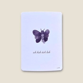 Carte postale papillon "Je t'aime"