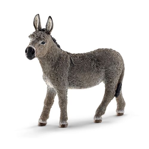 Schleich- Figurine Âne : 9,5 x 3,5 x 9,5 cm - Univers Farm World - Réf :  13772