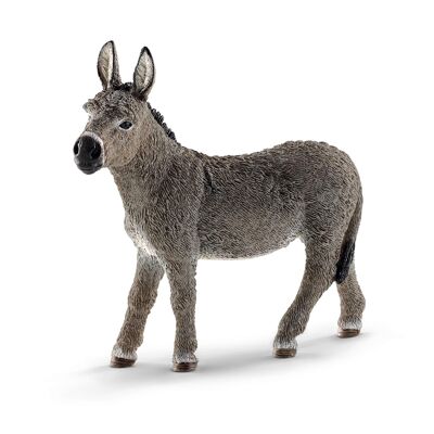 Schleich- Donkey figurine: 9.5 x 3.5 x 9.5 cm - Farm World Universe - Ref: 13772