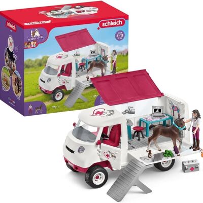 Schleich - Mobile veterinarian play set and figurines with Hanoverian foal: 30 x 25 x 14 cm - Univers Horse Club - Ref: 42439