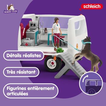 Schleich - Ensemble de jeu et figurines Vétérinaire mobile avec Poulain Hanovrien : 30 x 25 x 14 cm - Univers Horse Club -  Réf : 42439 3