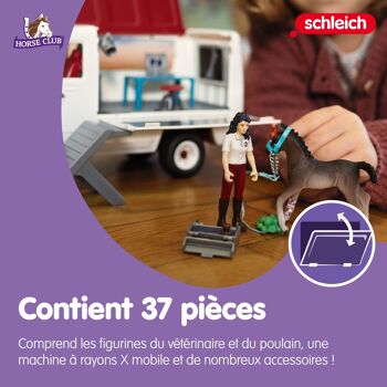 Schleich - Ensemble de jeu et figurines Vétérinaire mobile avec Poulain Hanovrien : 30 x 25 x 14 cm - Univers Horse Club -  Réf : 42439 4