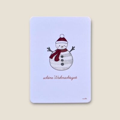 Carte postale bonhomme de neige "Joyeux Noël"