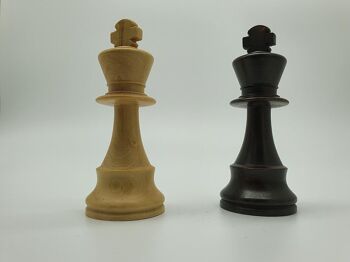 Pièces d'échecs en buis - Taille n°3 lestées 4