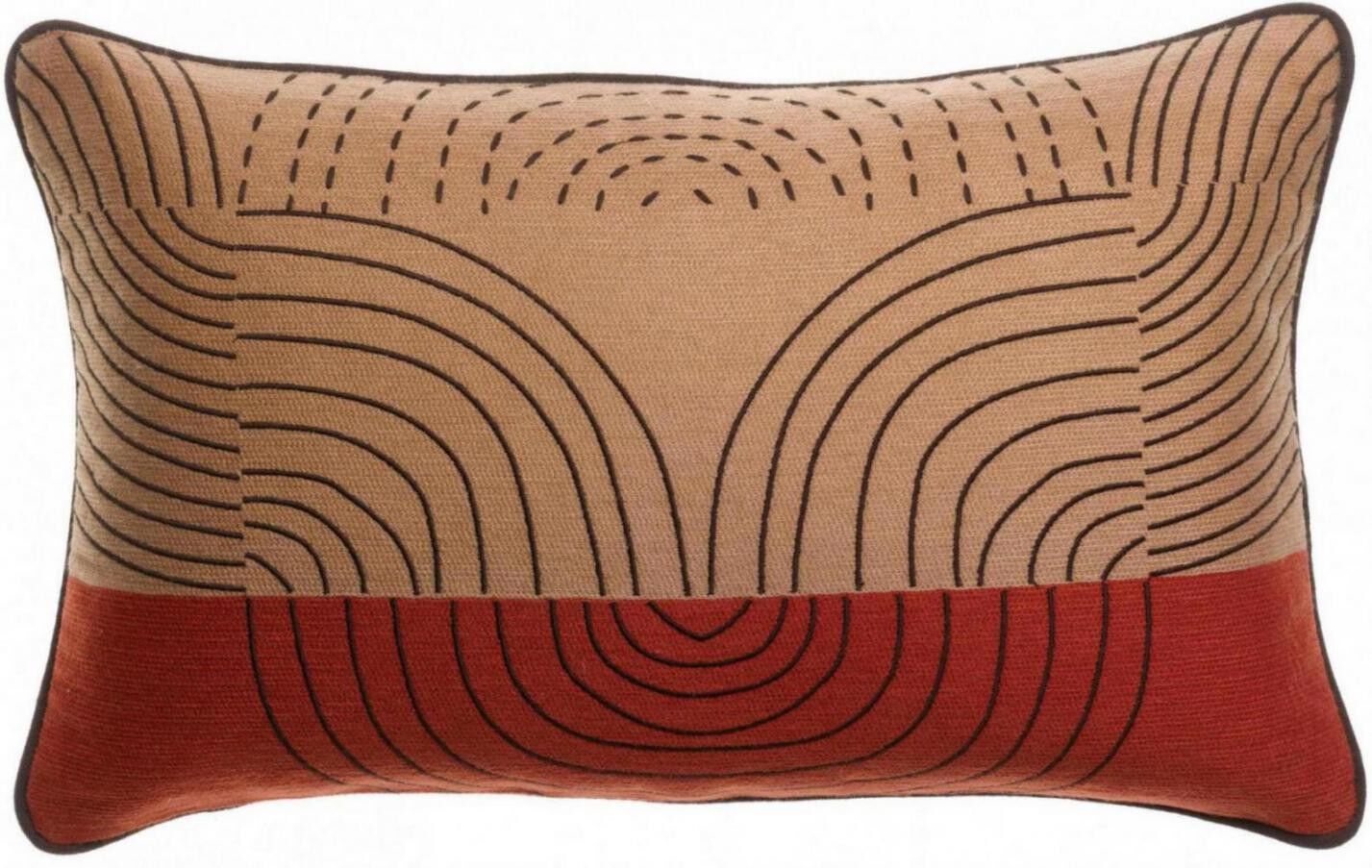 Coussin brodé Etna Sienne 30 x 50