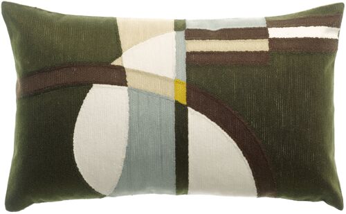 Coussin brodé Naël Olive 30 x 50