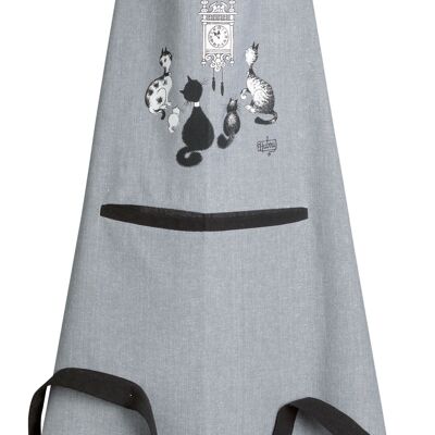 Dubout kitchen apron cat clock Gray 72 x 85