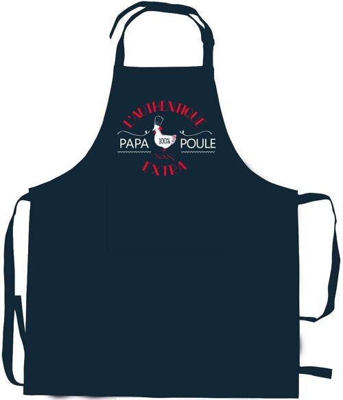 Tablier de cuisine Papa poule recyclé Indigo 72 x 90