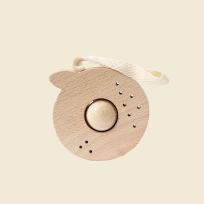 Natural wooden rattle - Fruit - Haak Orange
