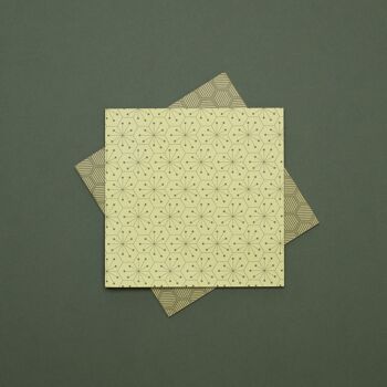 Papier origami pour bricolage de décoration de Pâques - papier craft recto verso vert, papier pliant de 15 cm avec un motif graphique, 25 feuilles - papier recyclé 4