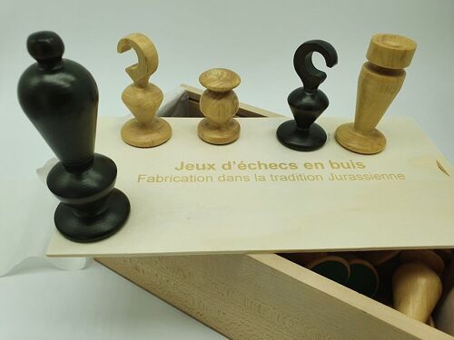 Pièces d'échecs en buis Modernes- Taille n°5 lestées
