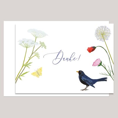 Thank you card “Blackbird”