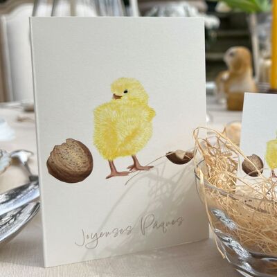 Carte & enveloppe - Joyeuses Pâques - Poussin