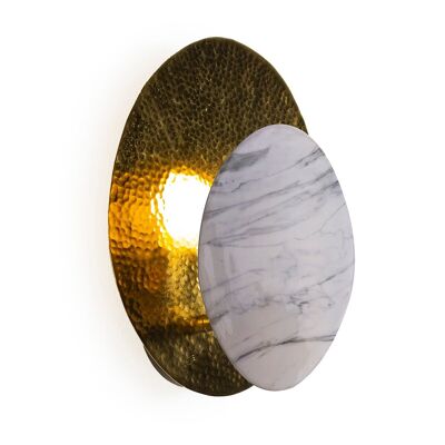 WALL LIGHT 26X12X33 GOLD METAL/WHITE ARTIFICIAL MARBLE TH3178100