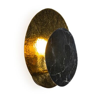 WALL LIGHT 26X12X33 GOLD METAL/BLACK ARTIFICIAL MARBLE TH3178000