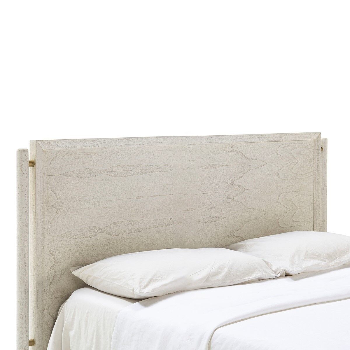 HEADBOARD 190X6X110 WHITE WOOD/GOLD METAL TH2649421