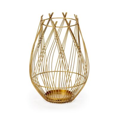 CANDELABRO 24X24X33 METALLO DORATO/CRISTALLO TH1333600