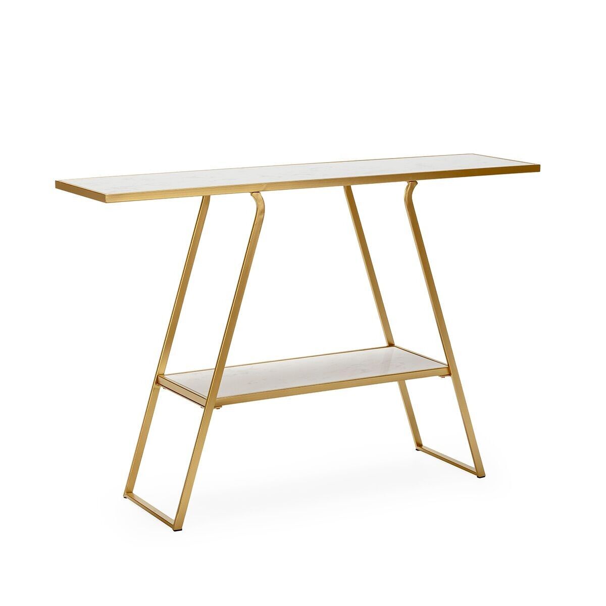 CONSOLE 119X30X80 METALLO ORO/MARMO BIANCO TH1334100