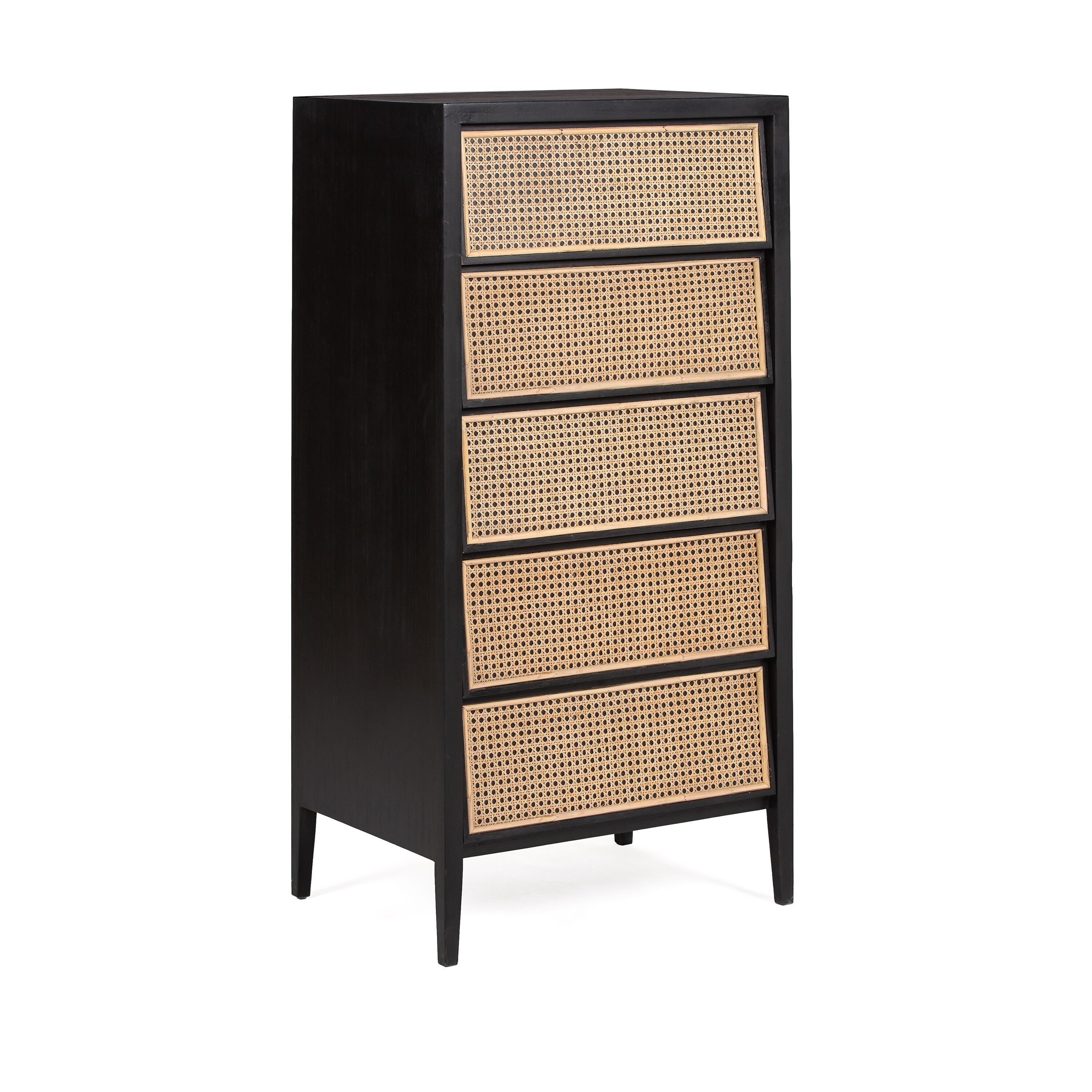 CHIFONIER 60X45X120 MADERA NEGRO/RATAN NATURAL TH7646916