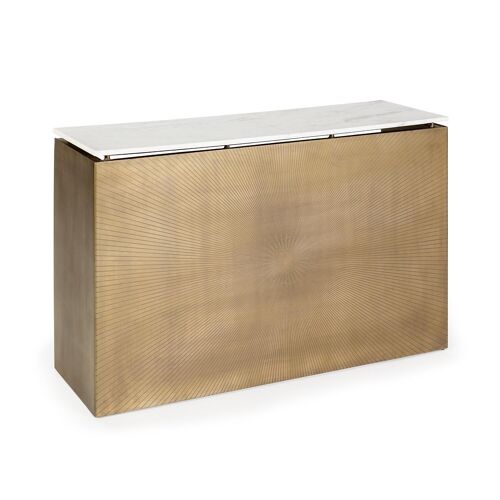 CONSOLA 122X40X85 METAL DORADO ANTIC/MARMOL BLANCO TH6663000