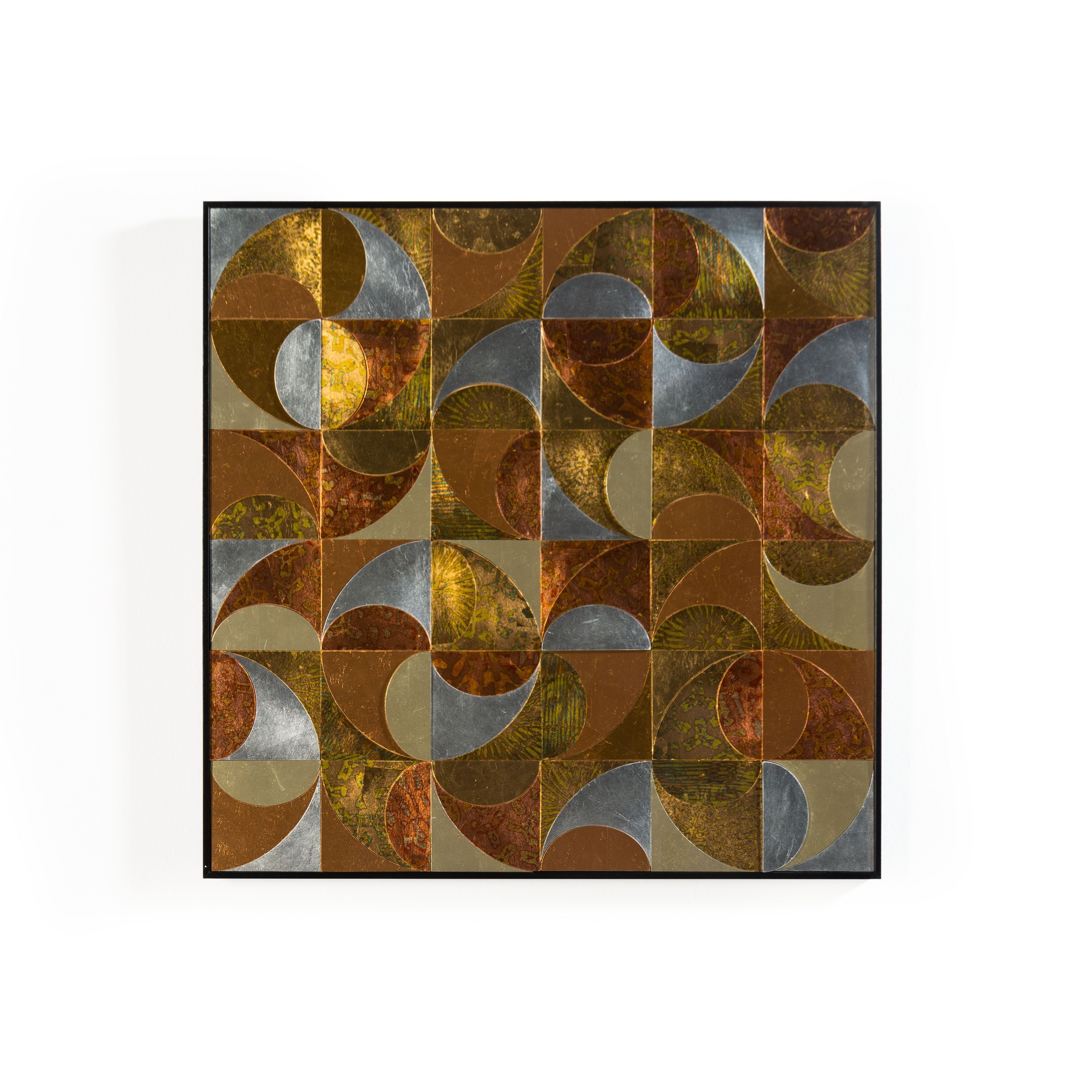 TAVOLO 90X4X90 LEGNO RAME/ORO/ARGENTO TH3950900