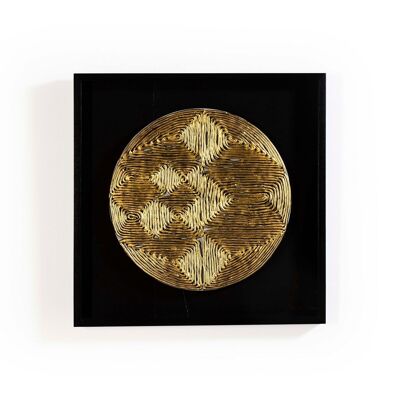 TABLE 90X5X90 BLACK WOOD/GOLD PAPER TH3950800