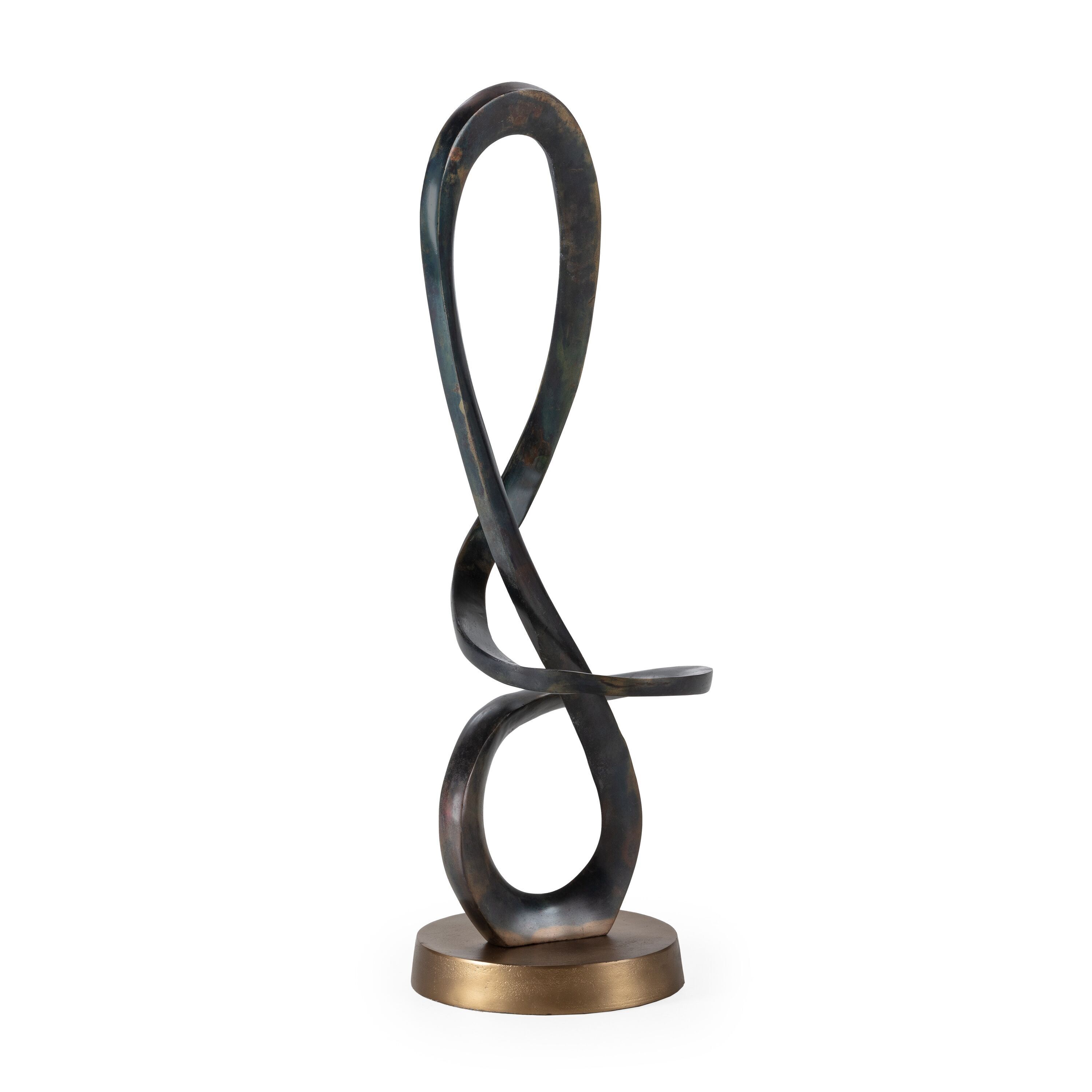 SCULTURA 29X29X98 METALLO BRONZO INVECCHIATO/ORO ANTICO TH5419900
