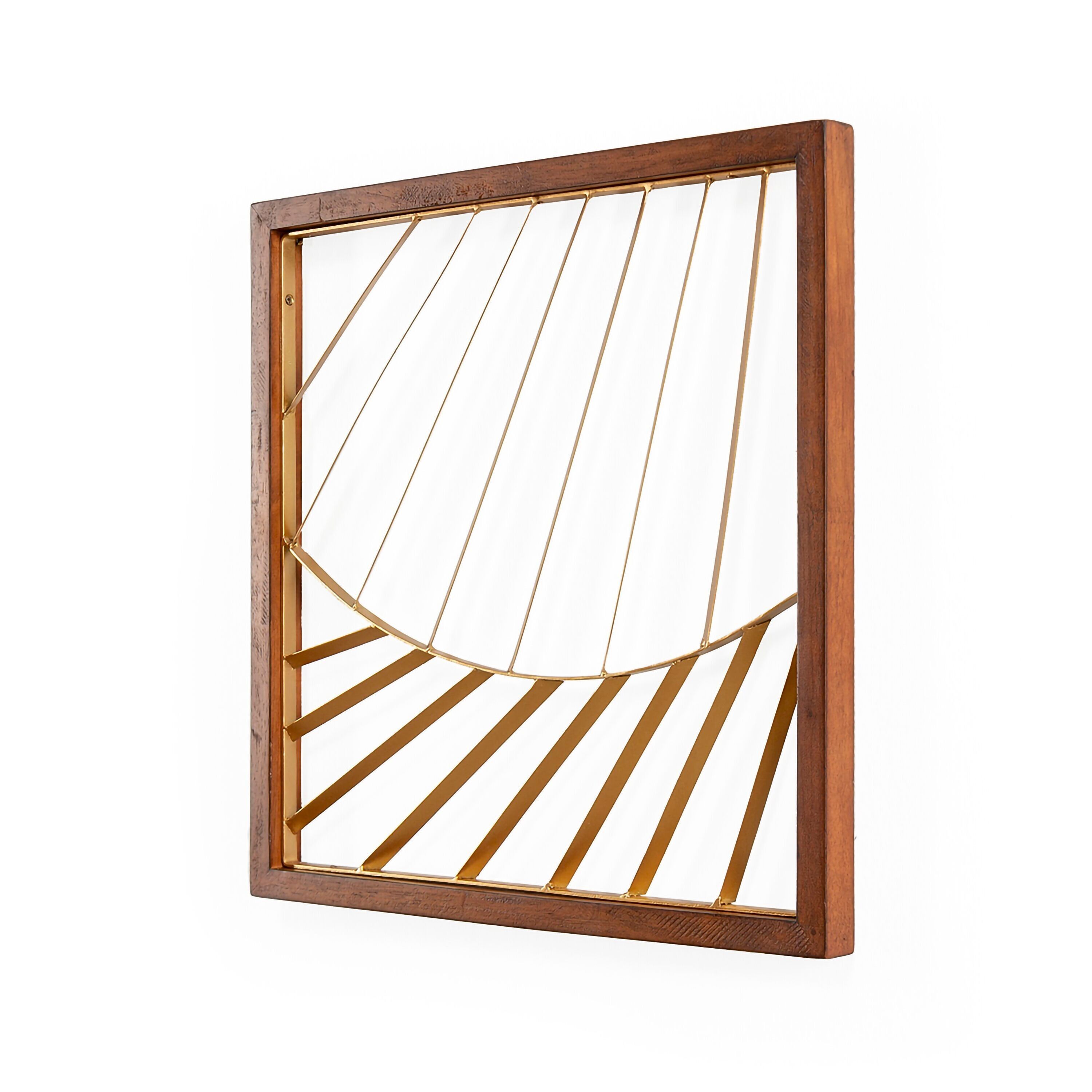 SCULTURA 41X2X41 METALLO DORATO/LEGNO MARRONE TH1332700