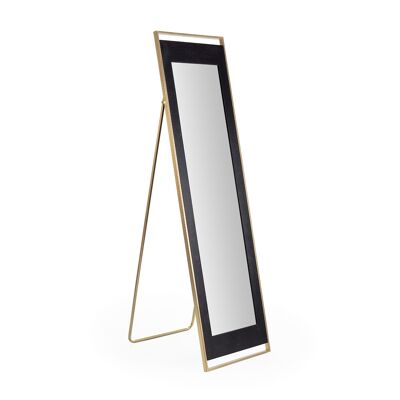 STANDING MIRROR 51X4X182 BLACK WOOD/GOLD METAL TH1329100