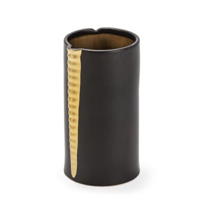 VASO 17X16X31 CERAMICA NERO/ORO TH1990600