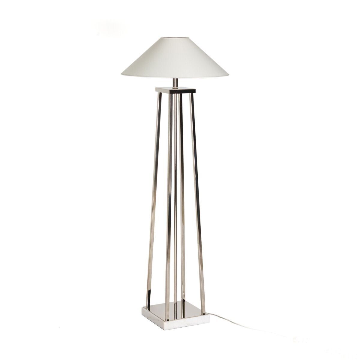LAMPADA DA TERRA 25X25X127 MARMO BIANCO/METALLO NICHEL SENZA SCHERMO TH2216000