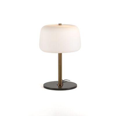 TABLE LAMP 33X33X50 GOLD METAL/BLACK MARBLE/WHITE GLASS TH2216400