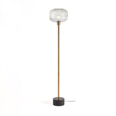 FLOOR LAMP 30X30X162 GOLD METAL/BLACK MARBLE/TRANSPARENT GLASS TH2216800