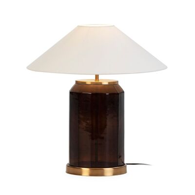 TABLE LAMP 20X20X45 BROWN GLASS/GLOSS GOLD METAL WITHOUT SCREEN TH1401200