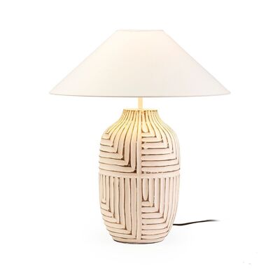 TABLE LAMP 22X22X45 WHITE WOOD WITHOUT SCREEN TH6186300