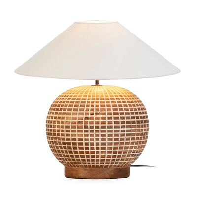 TABLE LAMP 24X24X35 NATURAL WOOD/WASHED WHITE TH1401400