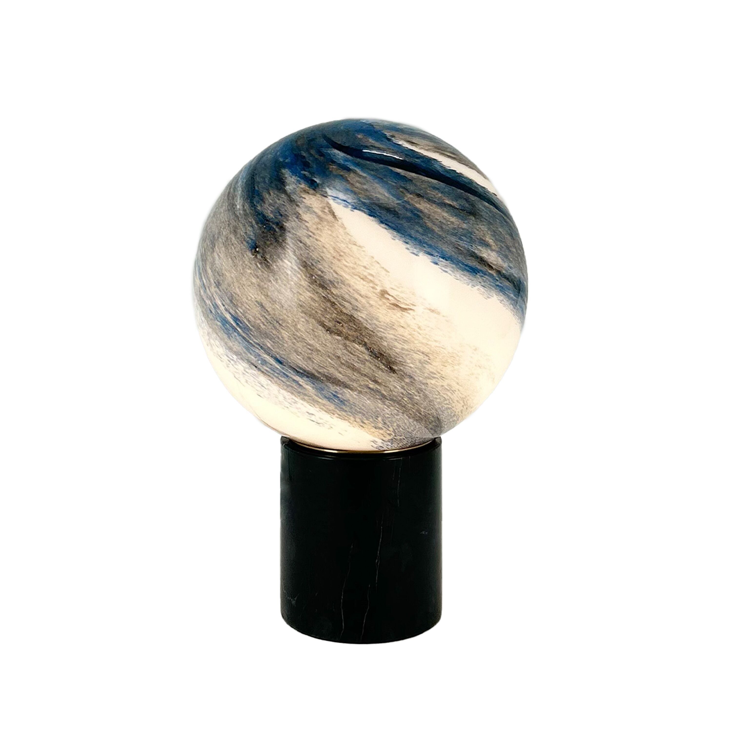 LAMPADA DA TAVOLO 25X25X37 BIANCO/BLU/GRIGIO/NERO VETRO MARMO TH6268501