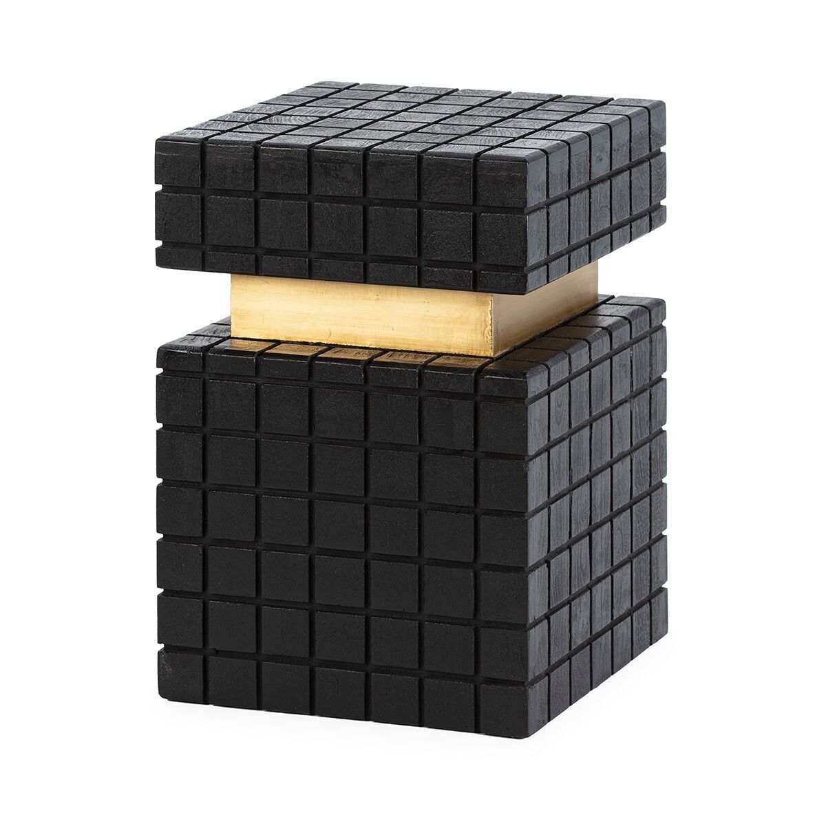 TAVOLO AUSILIARIO 38X38X55 LEGNO NERO/METALLO ORO TH6958800